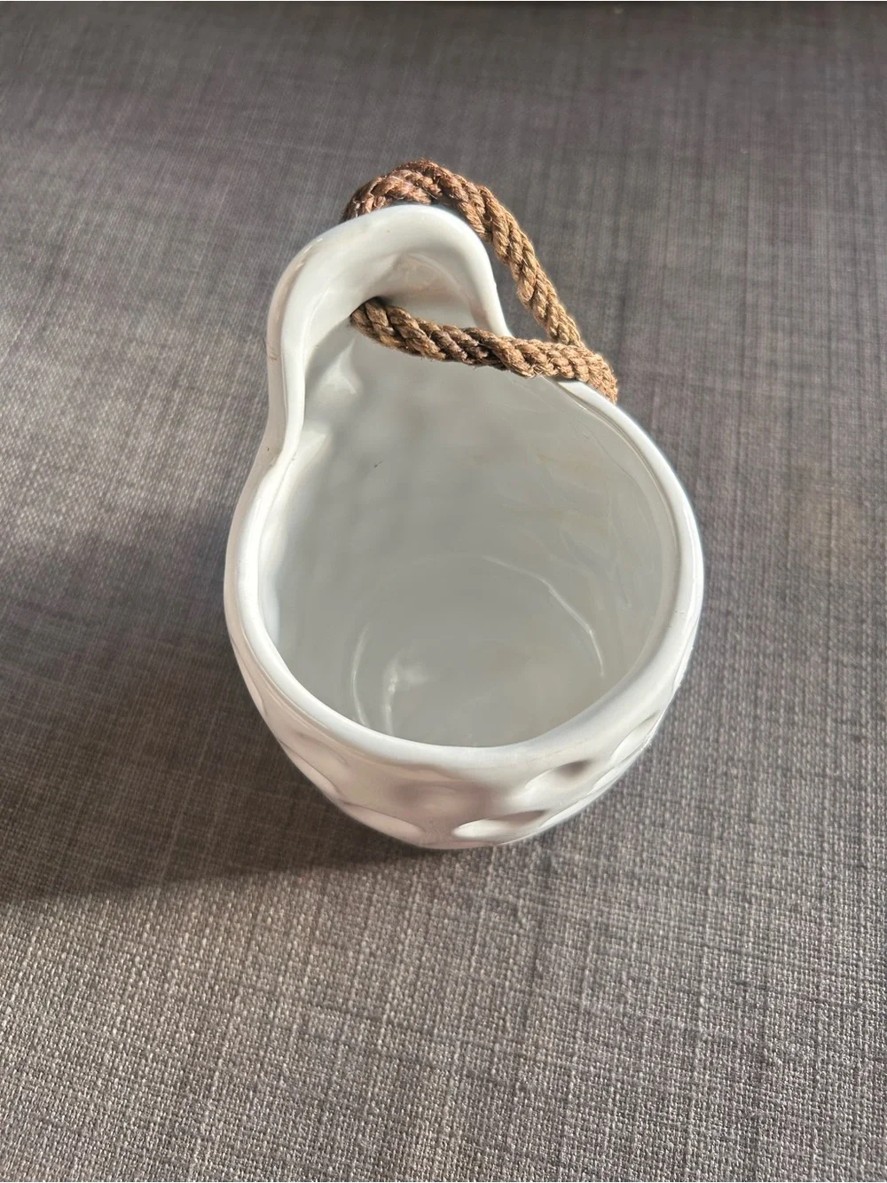Japandi Ceramic Hanging Planter Vase Pot Holder with Rope #0530261